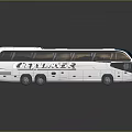 White Luxury LUXLINES Coach Bus With Large Windows And Modern Exterior Design