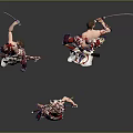Man In Traditional Outfit With Sword Performing Dynamic Martial Arts Poses