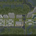 Aerial View Of Modern Urban Residential Complex With Green Spaces And High Rise Buildings