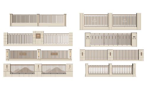 Modern fence 3d model