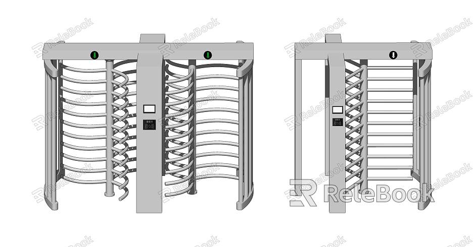 Modern Gate Station One-way Security Entry Gate model