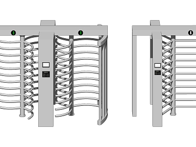 Modern Gate Station One-way Security Entry Gate model