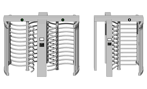 Modern Gate Station One-way Security Entry Gate 3d model