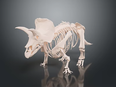 Detailed Triceratops Skeleton Showing Prehistoric Dinosaur Bone Structure And Anatomy 3d model