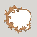 Elegant Golden Heart Shaped Mirror with Ornate Carved Frame on Light Wall