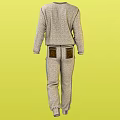Gray Sweat Suit Front And Back Views With Pants Featuring Brown Pockets 3d model