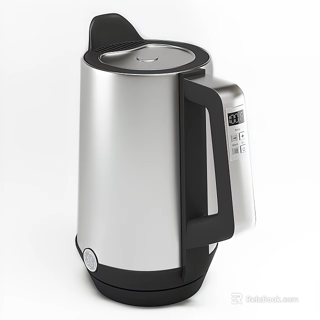 Modern Stainless Steel Electric Kettle With Digital Display And Control Buttons For Daily Home Use 3d model 