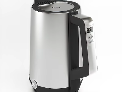 Modern Stainless Steel Electric Kettle With Digital Display And Control Buttons For Daily Home Use 3d model