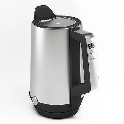 Modern Stainless Steel Electric Kettle With Digital Display And Control Buttons For Daily Home Use 3d model