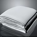 Stack Of Neatly Folded White Towels Soft Absorbent For Daily Household Use