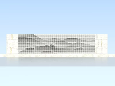 Scenic Feature Wall With Mountain Wave Patterns And Natural Stone Design 3d model