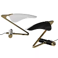 Modern Wall Lamps With Gold Metal Frame Curved Shade White And Black Design