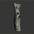 Wood Stone Decorative Column With Natural Bark Texture Green Brown Hues And Artistic Design
