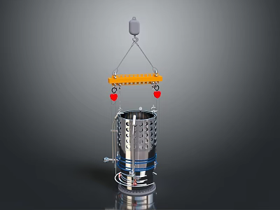 Sports Equipment For Strength Training With Hanging Metal Frame Orange Beam And Red Connectors 3d model