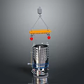Sports Equipment For Strength Training With Hanging Metal Frame Orange Beam And Red Connectors
