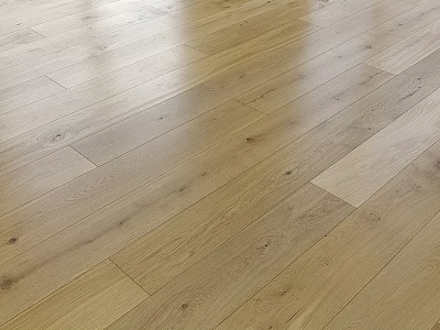 Natural Oak Wooden Floor With Smooth Surface And Warm Tone For Home Interior 3d model