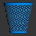 Blue Plastic Mesh Trash Can For Home Office Lightweight Durable Waste Bin 3d model
