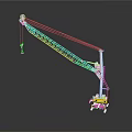 Construction Crane Equipment With White Boom Hook And Yellow Heavy Duty Base