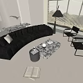 Modern Sofa Coffee Table Combination Sofa Combination 3d model