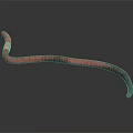 Reddish Brown Earthworm With Long Slender Body On Smooth Surface 3d model