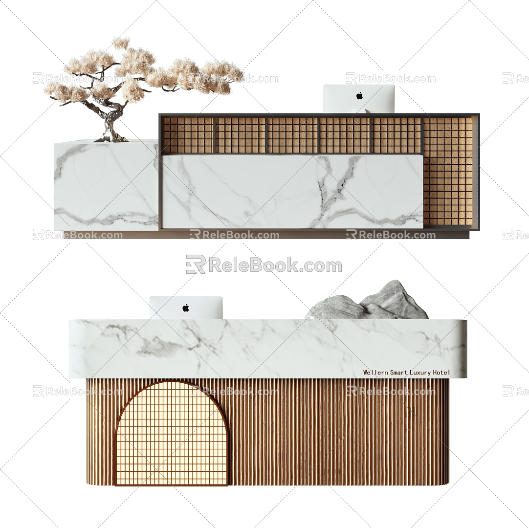 New Chinese Reception Desk Reception Desk 3d model