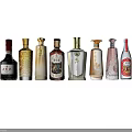 Elegant Wine Bottles and Glasses Collection Featuring Diverse Designs and Classic Styles