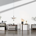 Modern bedside table bedside table combination 3d model