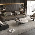 Sofa Coffee Table Combination Sofa Coffee Table Double Sofa Living Room 3d model