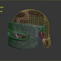 Camouflage Painted Military Helmet With Metal Face Shield And Straps