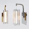 Modern Wall Sconce With Transparent Glass Shade And Metallic Frame Design