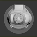 White Decorative Spiral Structure With Reflective Base On Dark Background