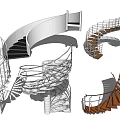 Modern Spiral Staircase Designs With Metal Railings And Wooden Steps
