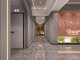 Hotel aisle 3d model