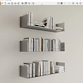 Modern Bookshelf Wall Hanging Bookshelf Laminated Bookshelf 3d model