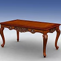 Science and Technology Exhibition Hall Showcases Classic Solid Wood Table With Carved Details