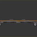 Industrial Utility Cart With Orange Frame Metal Trays And Wheels