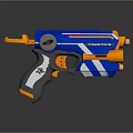 NERF MegaStryfe Blue Orange Toy Blaster With White Accents And Double Barrel