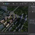 Aerial Planning Layout of Residential Complex with High Rise Buildings Green Belts and Road Networks