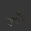Dinosaur Game and Movie Characters Various Species Different Sizes 3d model