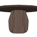 Elegant Round Wooden Dining Table With Unique Geometric Pedestal Base Design 3d model