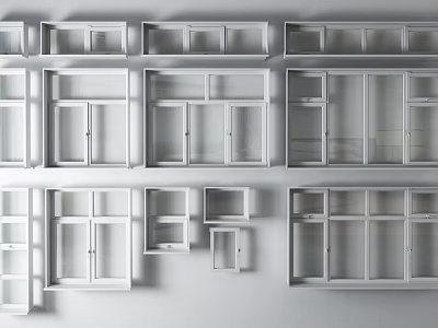 Casement Windows Various Styles With White Frame Modern Design For Home 3d model