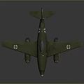 Green Scale Airplane Model With Twin Engines Open Cockpit And White Cross Markings