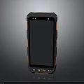 Rugged Electronic Smartphone With Black And Orange Protective Frame And Durable Design 3d model