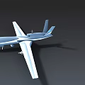 Light Blue Military Drone Featuring Missile Attachments And Landing Gear