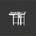 White Curved Mechanical Structure With Symmetrical Brackets Support Legs And Industrial Design