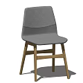 Gray Fabric Leisure Chair With Wooden Legs And Modern Minimalist Design