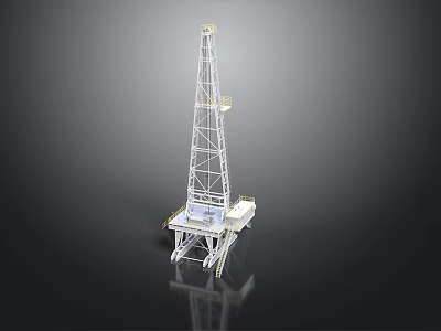 Industrial Drilling Rig Platform With Tower Structure And Base Support 3d model