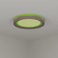 Round Modern Ceiling Light With White Illuminated Center And Sleek Dark Frame 3d model