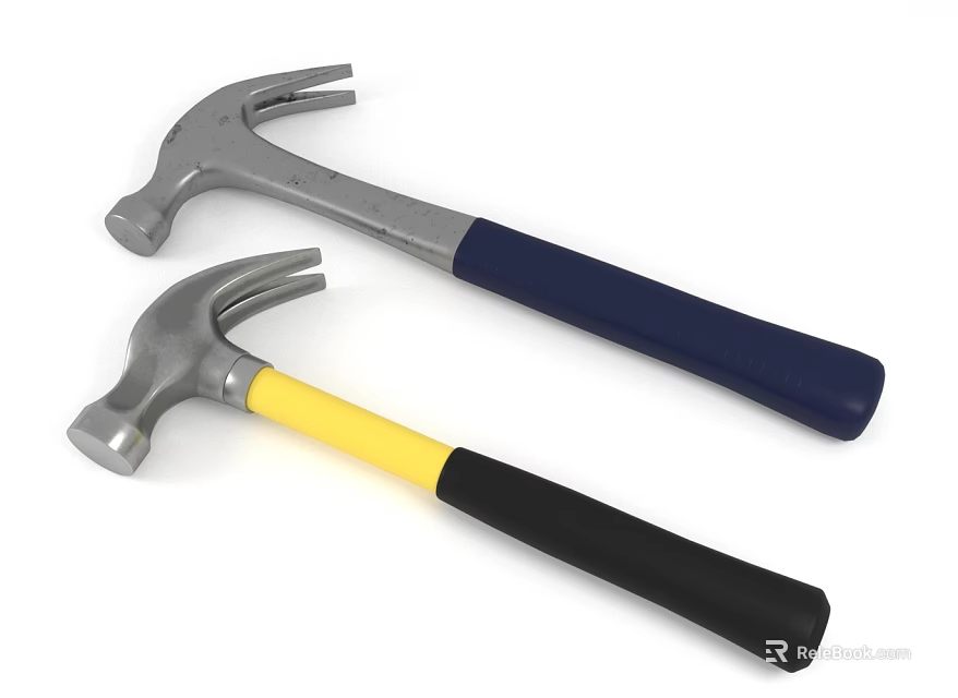 High Quality Hardware Tools Hammers With Blue And Yellow Black Ergonomic Non Slip Handles 3d model 