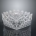 Elegant Silver Crown With Intricate Filigree Patterns And Pearl Embellishments As Lifestyle Accessory